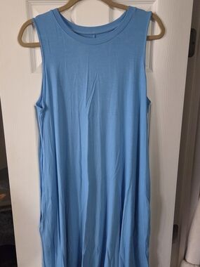 Light Blue Sleeveless Maxi Dress